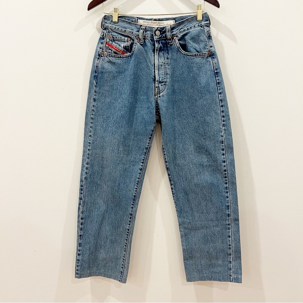 Vintage 90s Diesel Jeans 30 Fits 27x26 Blue High Waist Mom Button Fly Y2K Italy